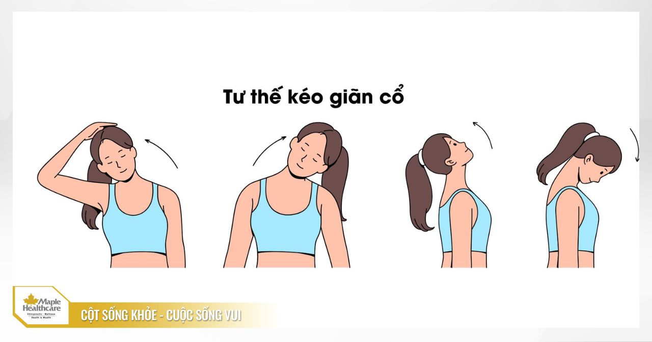 Bài tập yoga kéo căng cơ cổ