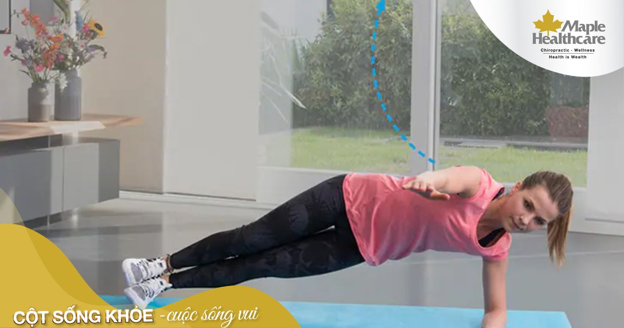 Tư thế tấm ván xoắn side plank twist