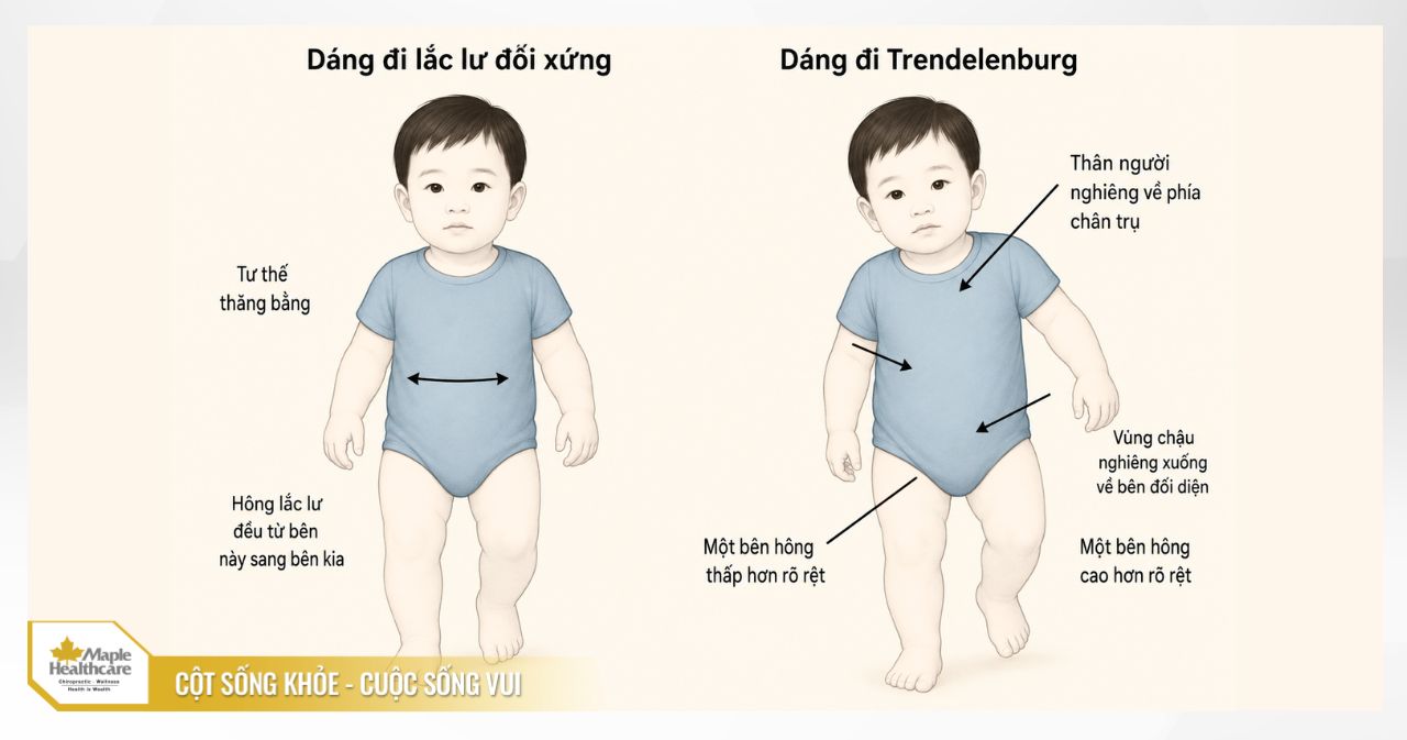 Đi khập khiễng, dáng đi lạch bạch kiểu Trendelenburg